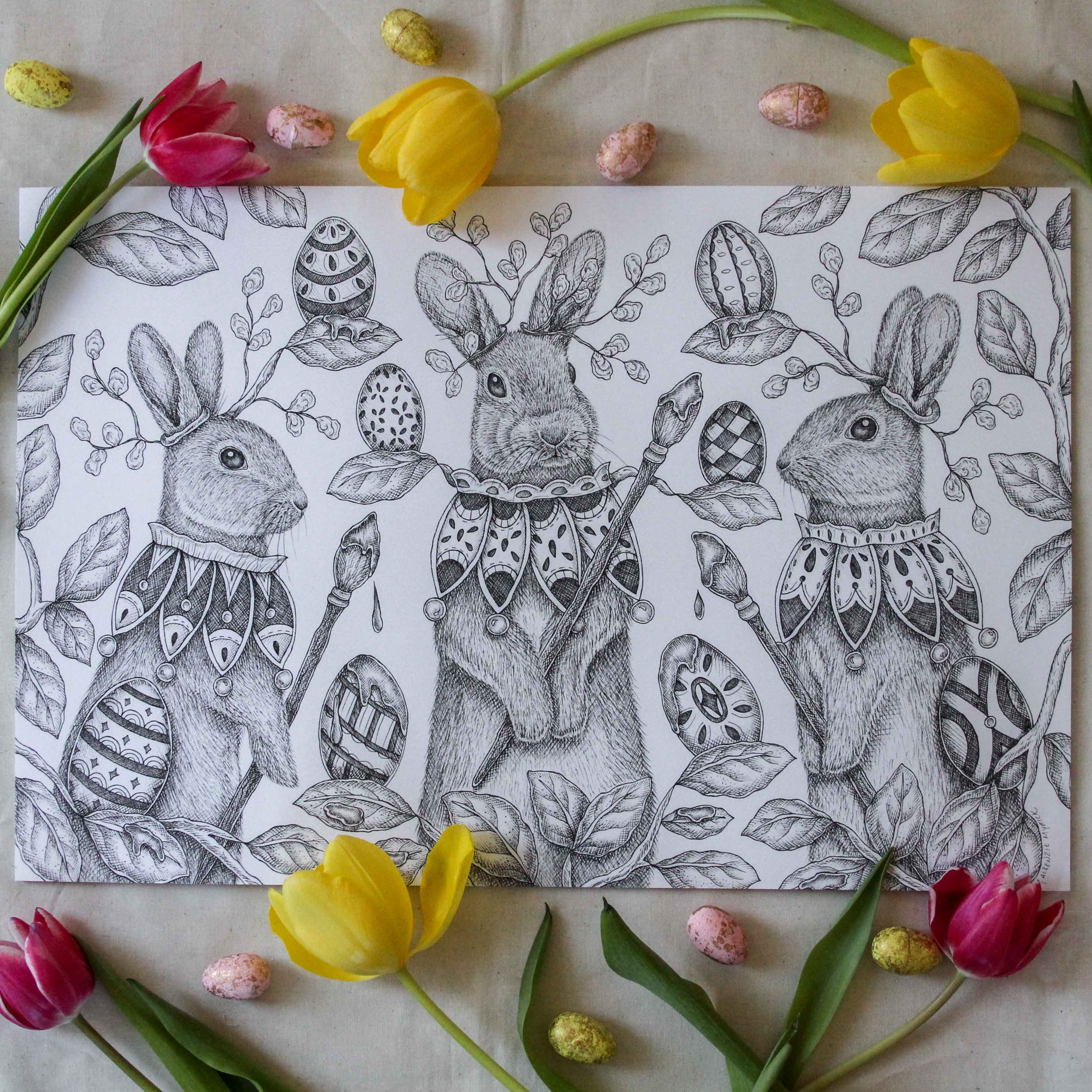 Mackenzie Myrick Studio - Wholesale Disposable Placemat - The Painting Party | Paper Placemats1