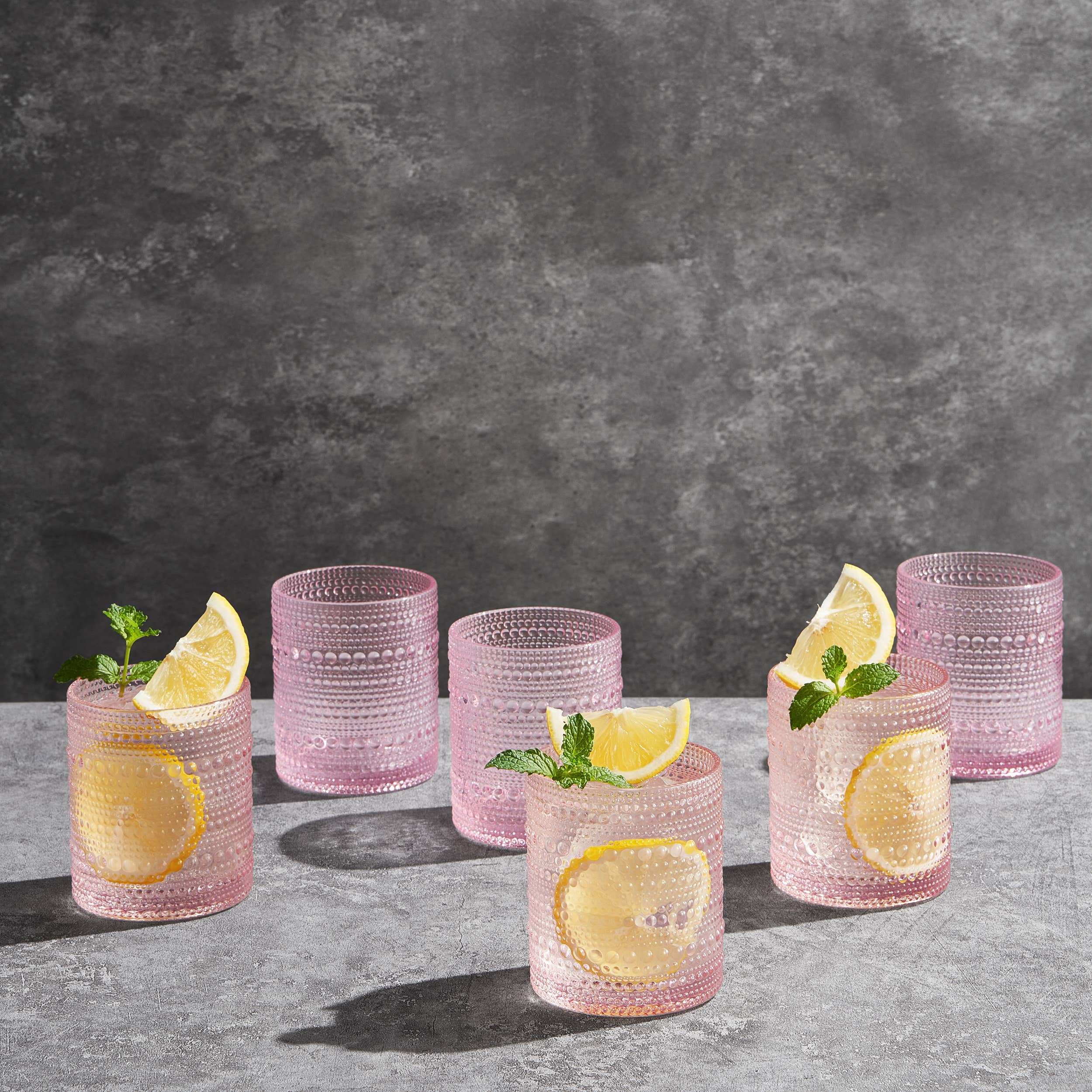 The Wine Savant /  Khen Glassware - Wholesale Cocktail/Liquor Glass - Hobnail Beaded Highball Drinking Tumbler Glasses | Set of 62