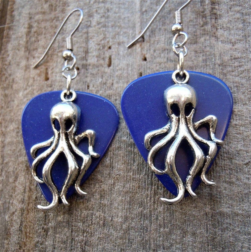 Simply Raevyn - Wholesale Dangle Earrings - Octopus Charm Guitar Pick Earrings37