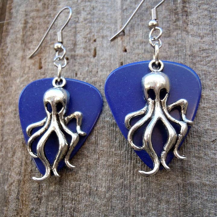 Simply Raevyn - Wholesale Dangle Earrings - Octopus Charm Guitar Pick Earrings37