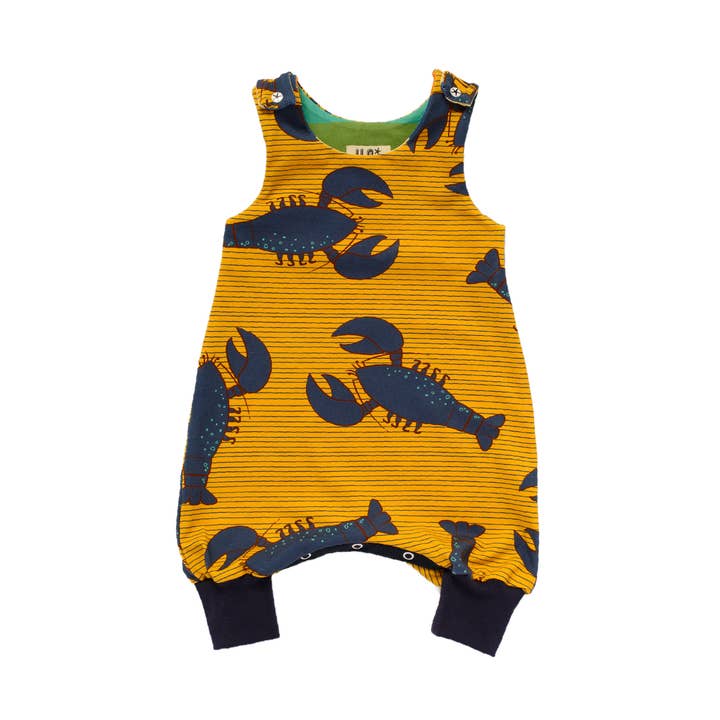 ILO Blue Lobsters on Gold Romper for wholesale by ILO