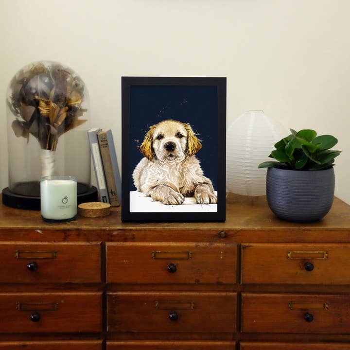 Some Ink Nice - Wholesale Art Print - Golden Retriever Puppy Art Print * A4 Dog Art * Dog Wall Art3