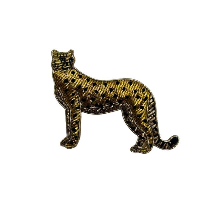 Sixton London - Wholesale Brooch - Cheetah embroidered brooch / pin