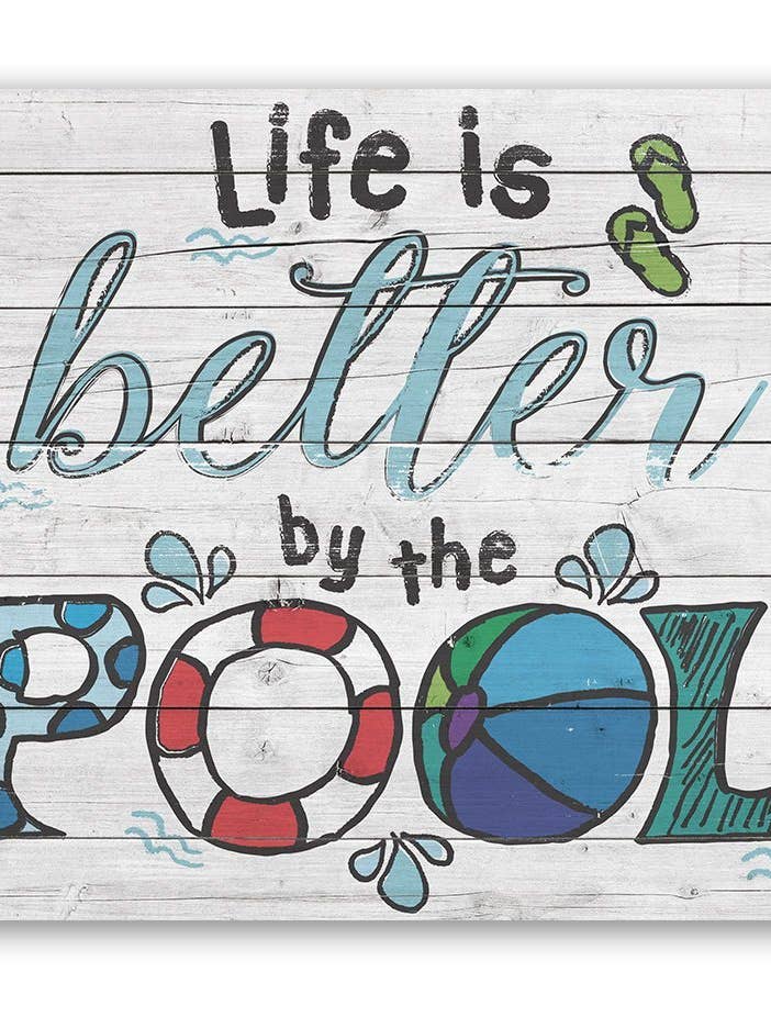 Rustic Metal Sign | Life Is Better By The Pool 2 for wholesale by Lone Star Art Metal Signs