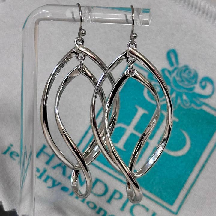 Double Spiral Metal Dangle Earrings for wholesale by HandPicked
