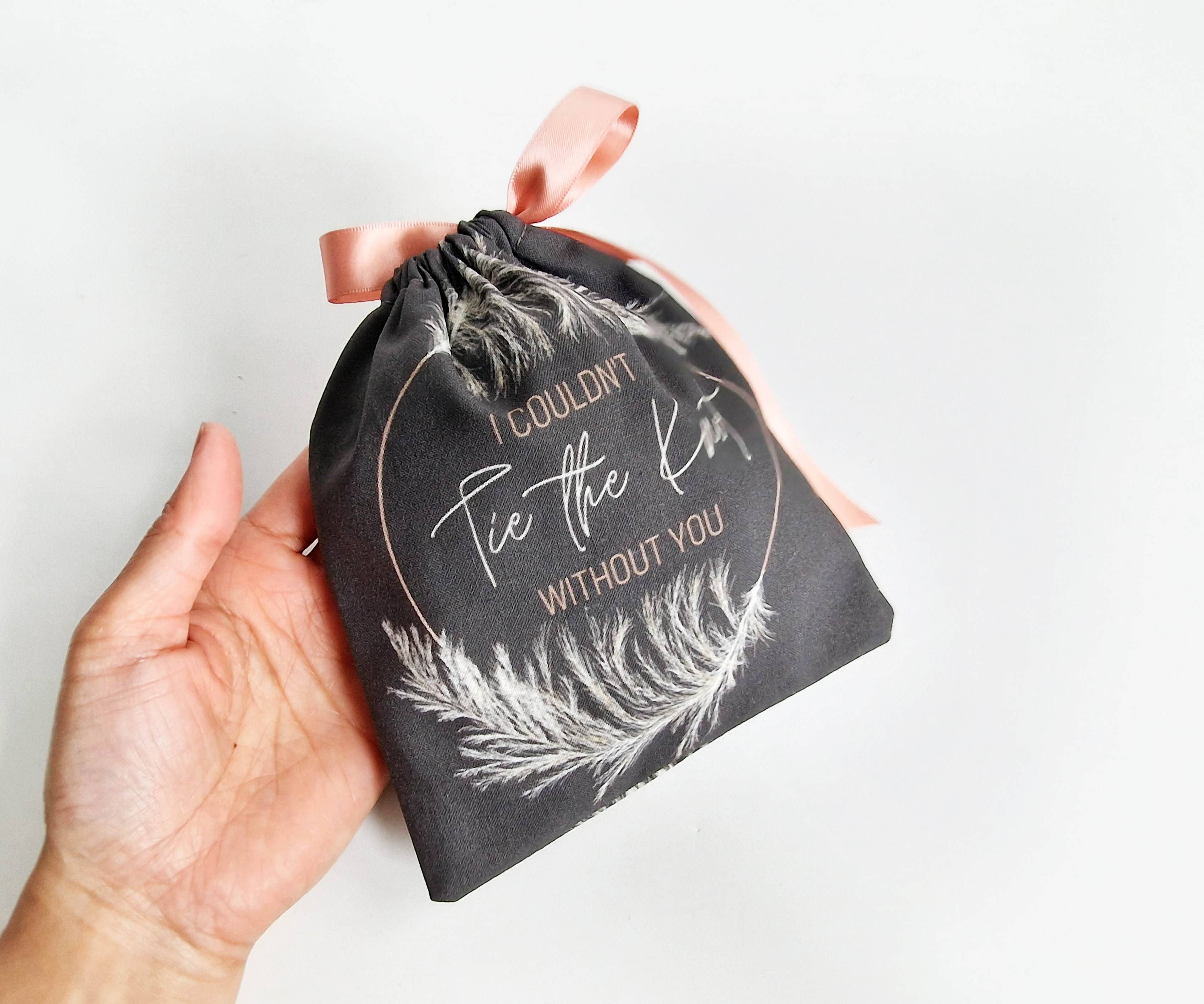 Six Acre Meadow – wholesale Gift bag – Wedding and Bridesmaid Gift Pouch in Dark Grey/Rose Gold2