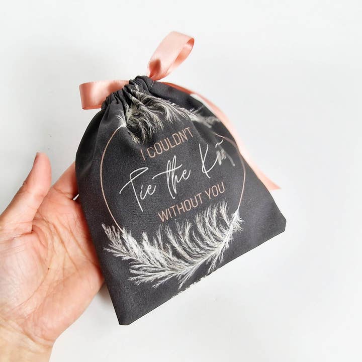 Six Acre Meadow – wholesale Gift bag – Wedding and Bridesmaid Gift Pouch in Dark Grey/Rose Gold2