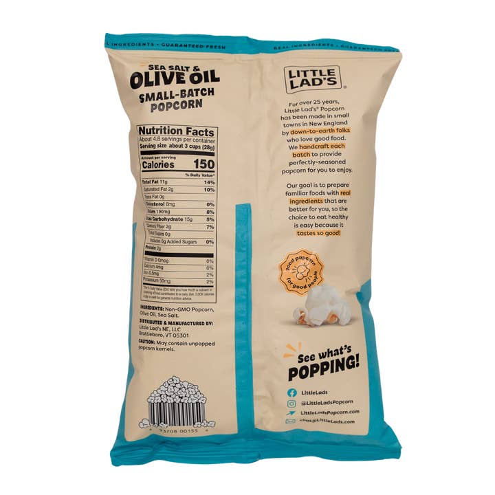 Little Lads - Wholesale Popcorn - Sea Salt & Olive Oil 4.8oz 6ct1