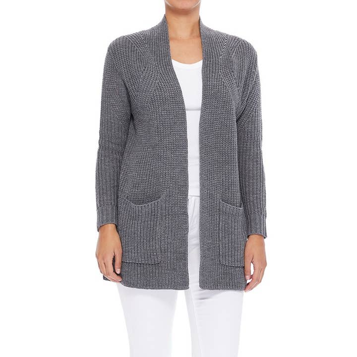 Stylish Drape Jacket w/ Two Pockets Sweater Cardigan HK8189 for wholesale by Mak