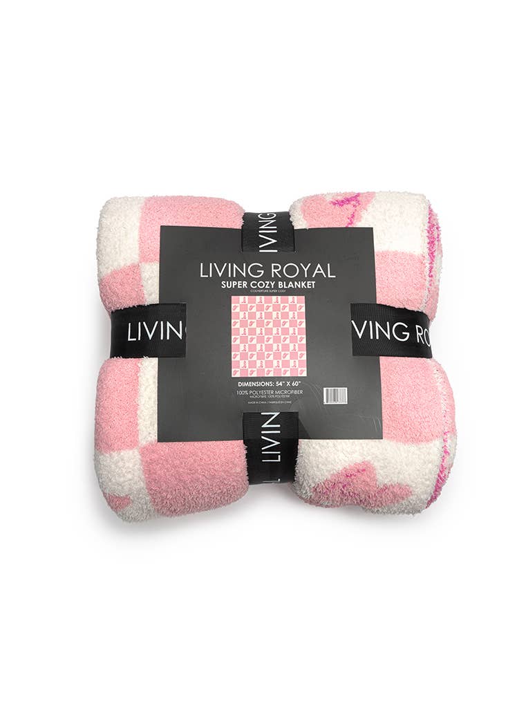 Living Royal - Vente Plaids - Plaid à carreaux avec Western Cowgirl, rose et blanc1