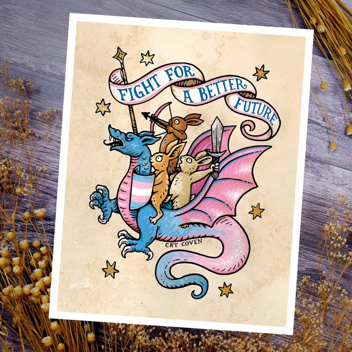 Fight For A Better Future - Art Print for wholesale by Cat Coven