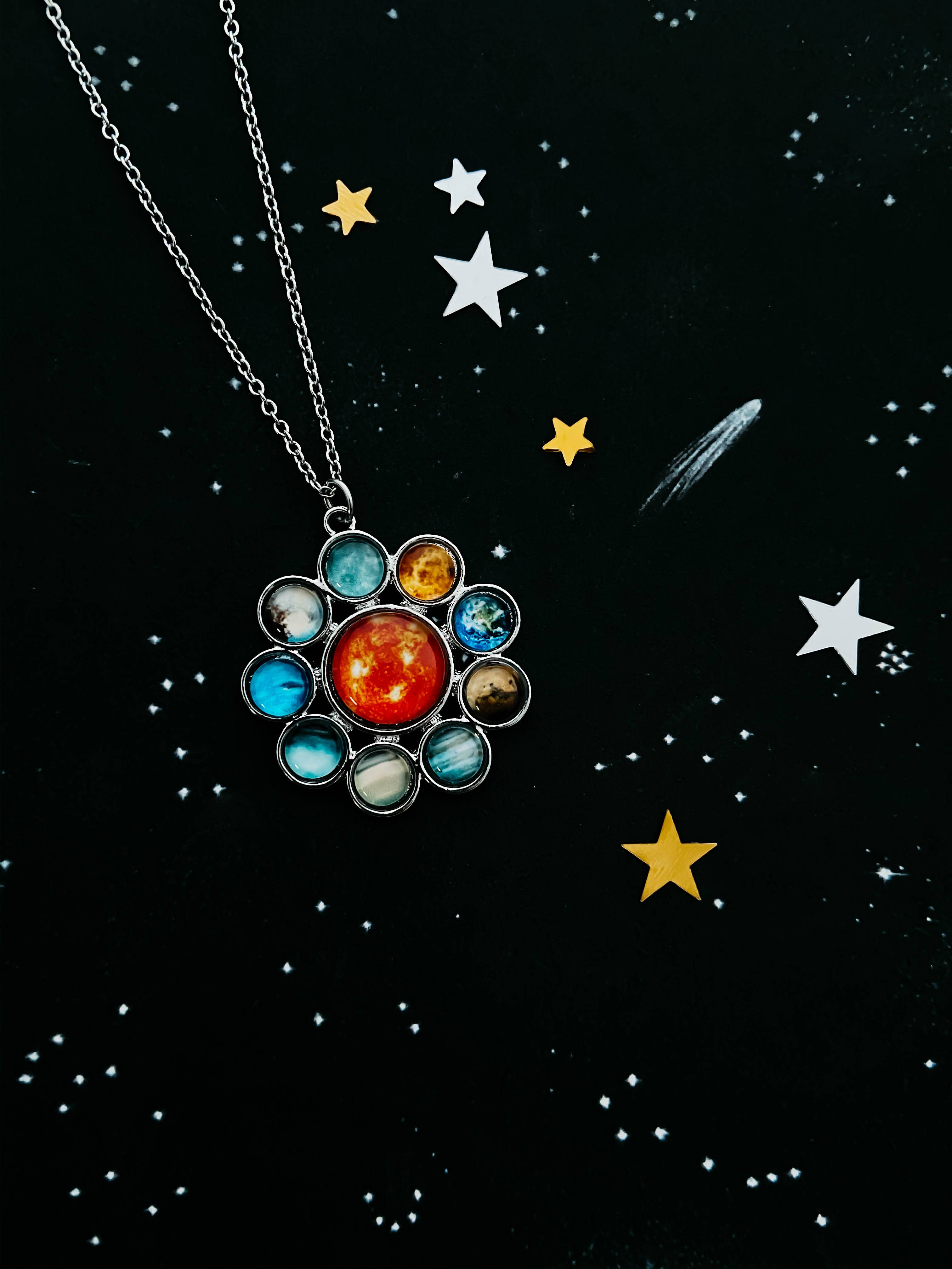 Yugen Handmade - Wholesale Pendant/Charm Necklace - Solar System Halo Necklace1