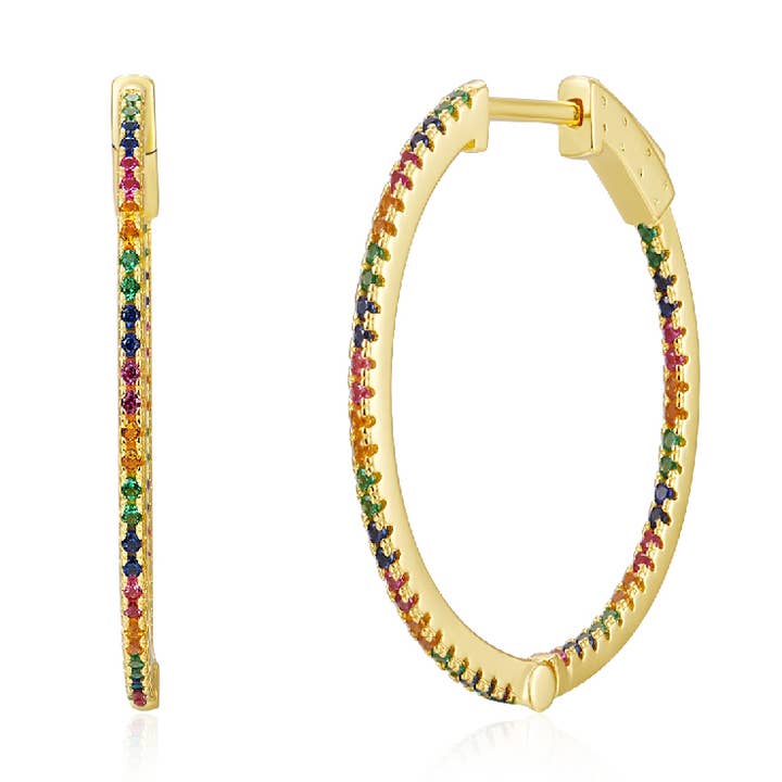 Långa örhängen - cubic zirconia multi - 40 mm för wholesale av Buganto