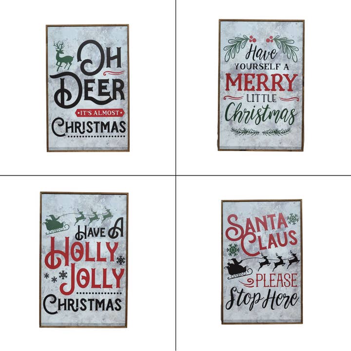 34x24 Metal Christmas Decor Holiday Sign Pre Pack - White for wholesale by Driftless Studios