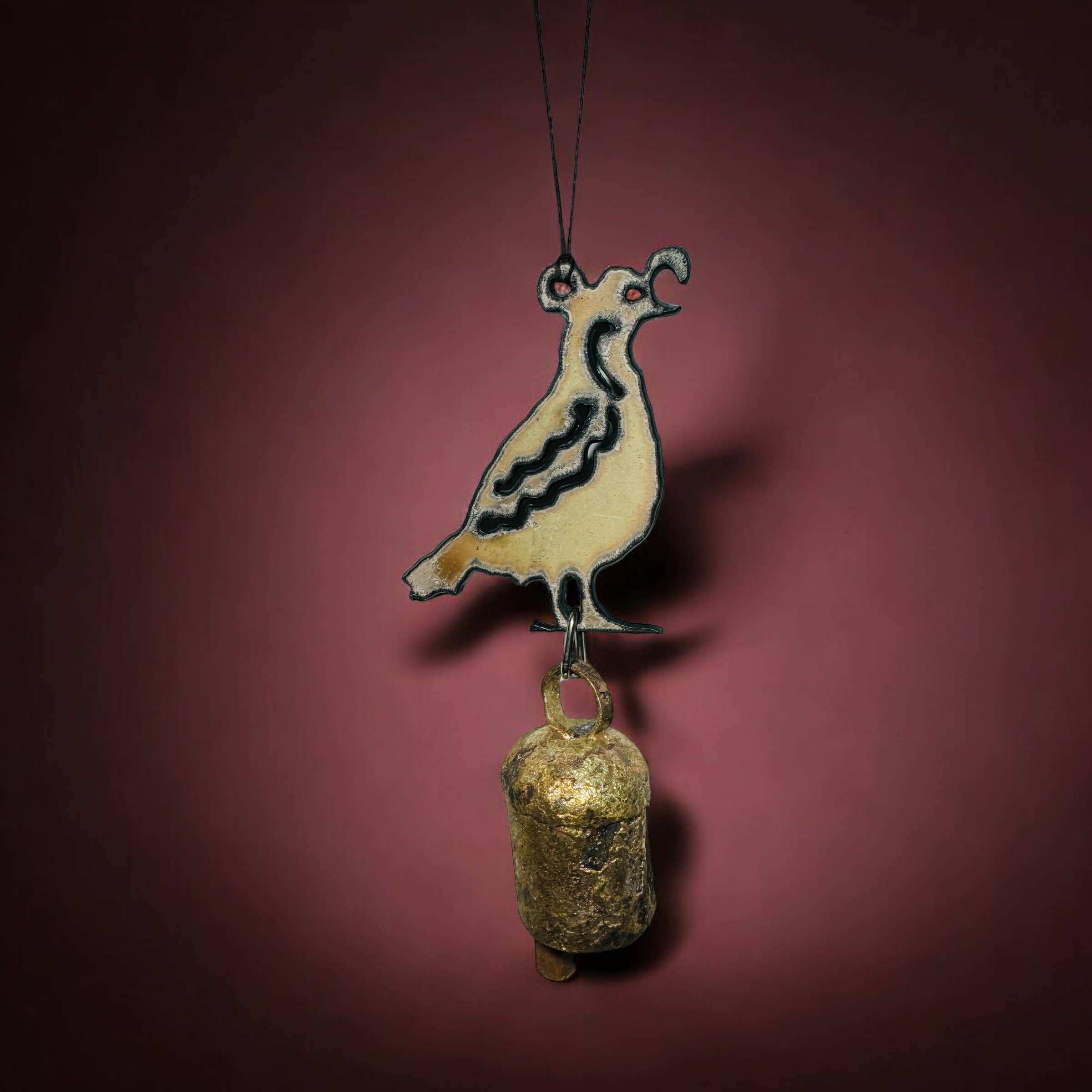 Whimsies - Wholesale Wind Chime - Metal Quail Wind Chime ornament sustainable Southwest West13