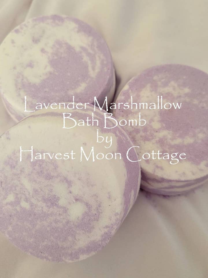 Lavender Marshmallow Bath Bomb for wholesale by Harvest Moon Cottage Bath and Body
