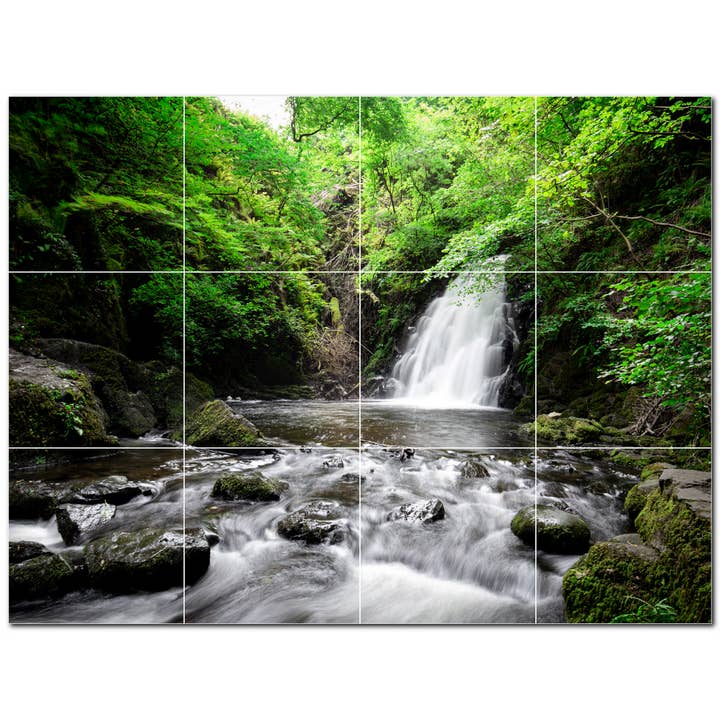 Mural de Azulejos Cerâmicos em Cascata PT501106 por atacado de Picture-Tiles.com