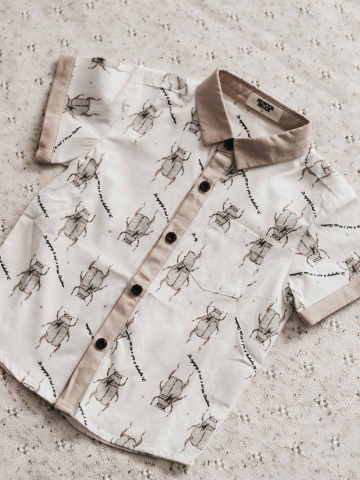 Camisa de hombre con cuello: Escarabajo de Navidad para venta al por mayor de Bencer & Hazelnut