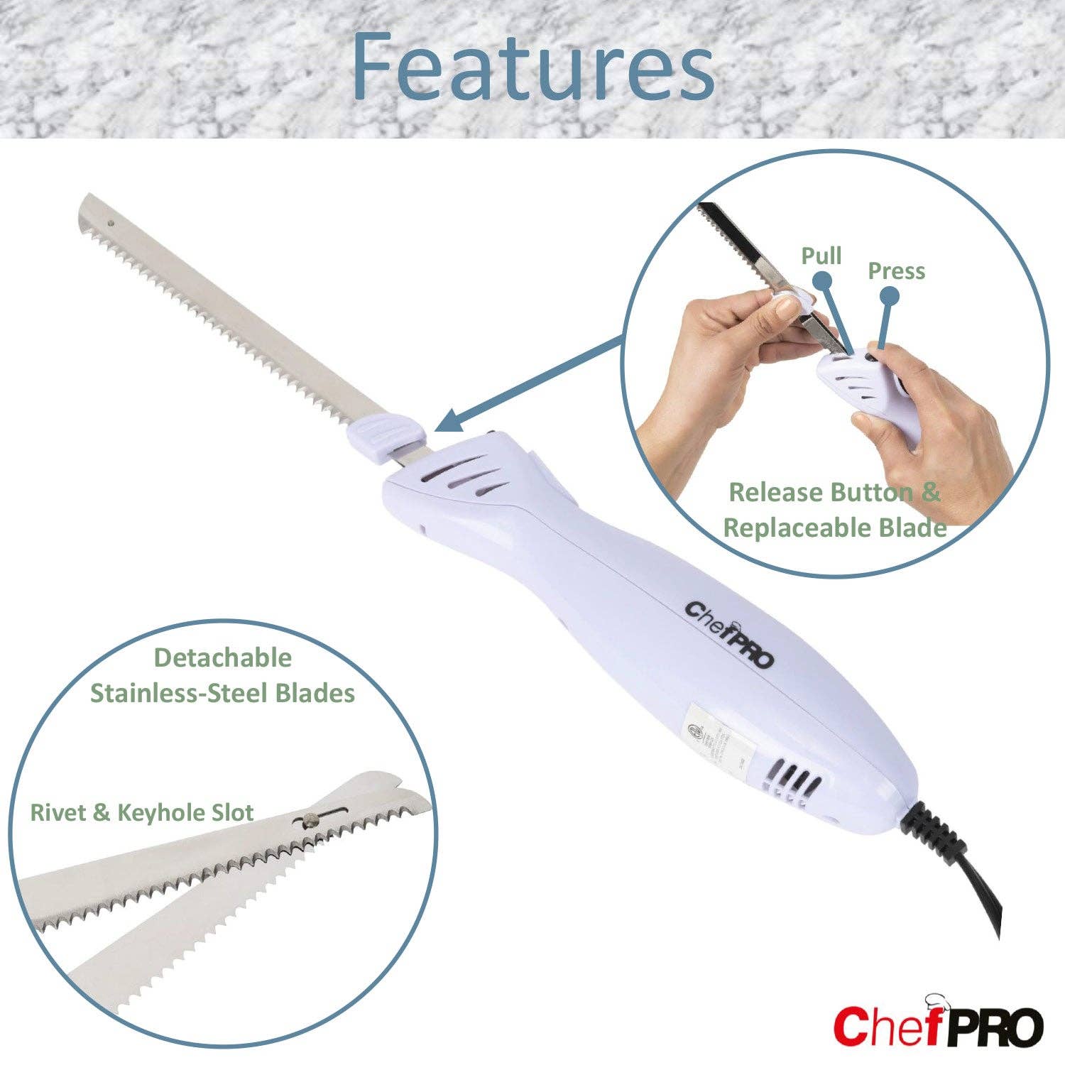 ShopBobbys – wholesale Kökskniv – PREMIUS tandad snidning elektrisk knivsats med trästativ1