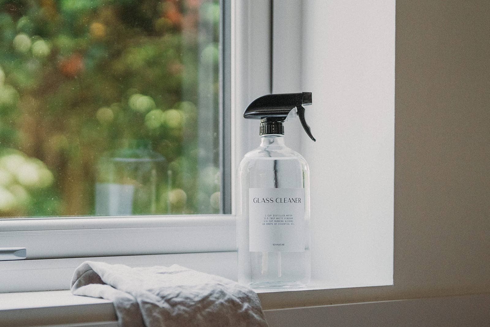 So At Nature - Vendita all'ingrosso Bomboletta spray - Bottiglia di vetro trasparente con tappo spray nero 1L - Uruwashi1