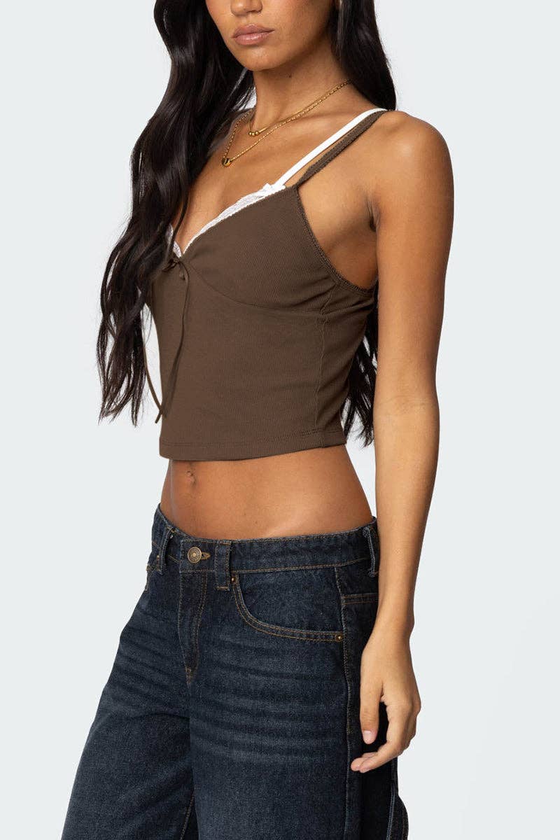 Mccolin - Wholesale Camisole - Women's - Lace-Trim Bow Accent Camisole16