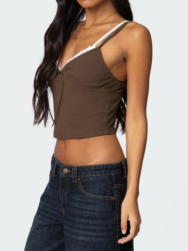 Mccolin - Wholesale Camisole - Women's - Lace-Trim Bow Accent Camisole16