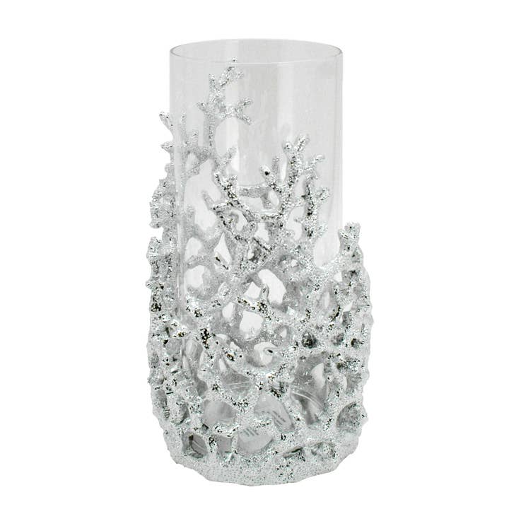 Modern Coastal by Contrast Inc. - Venta al por mayor Candelabros - Coral Hurricane chapado en plata