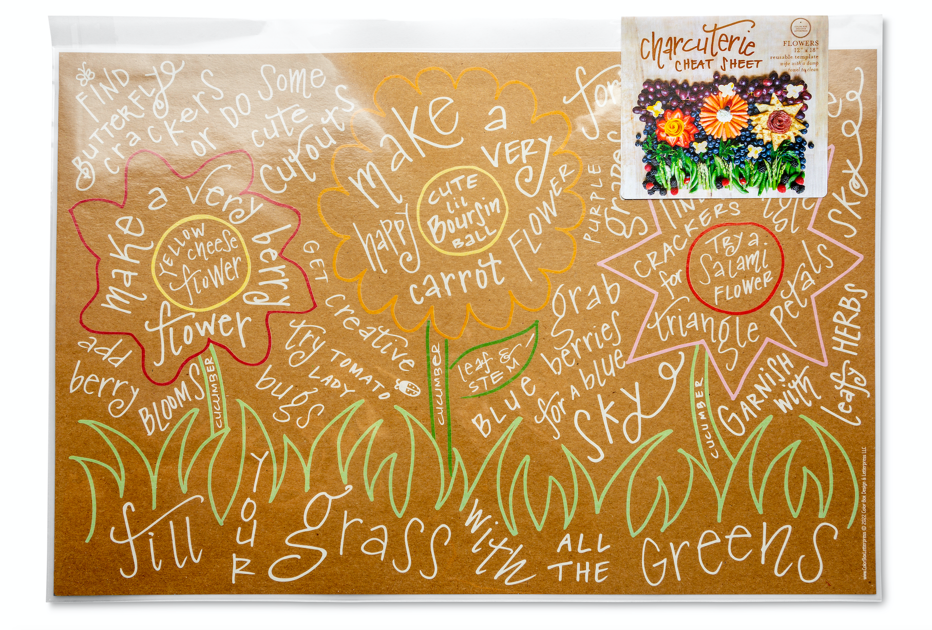 Color Box Design & Letterpress – Großhandel Käsebrett – Spickzettel für Wurstwaren | Blumen3