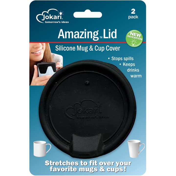 Jokari - Vente Couvercle de boisson - Couvercle Jokari Amazing™ – Lot de 2 couvercles en silicone pour tasses et mugs