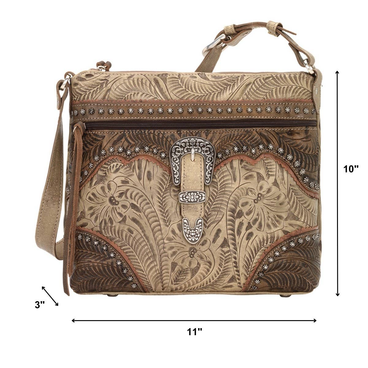 American West – Engroshandel Skuldertaske – til kvinder – Saddle Ridge Zip Top Skuldertaske14