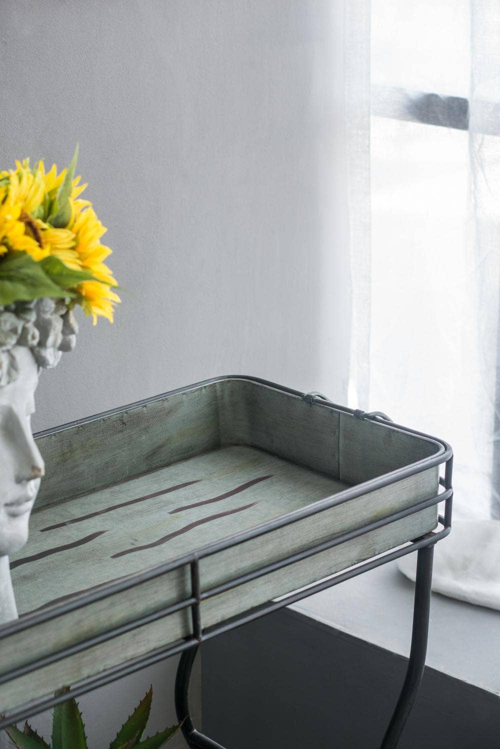 A&B Home Group Inc. - Wholesale Decorative Tray - Maggie Galvanized Tray Table1