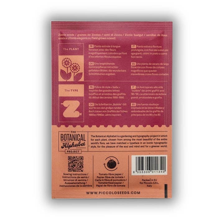 Piccolo Seeds - Wholesale Plant Seeds - Z - Zinnia1