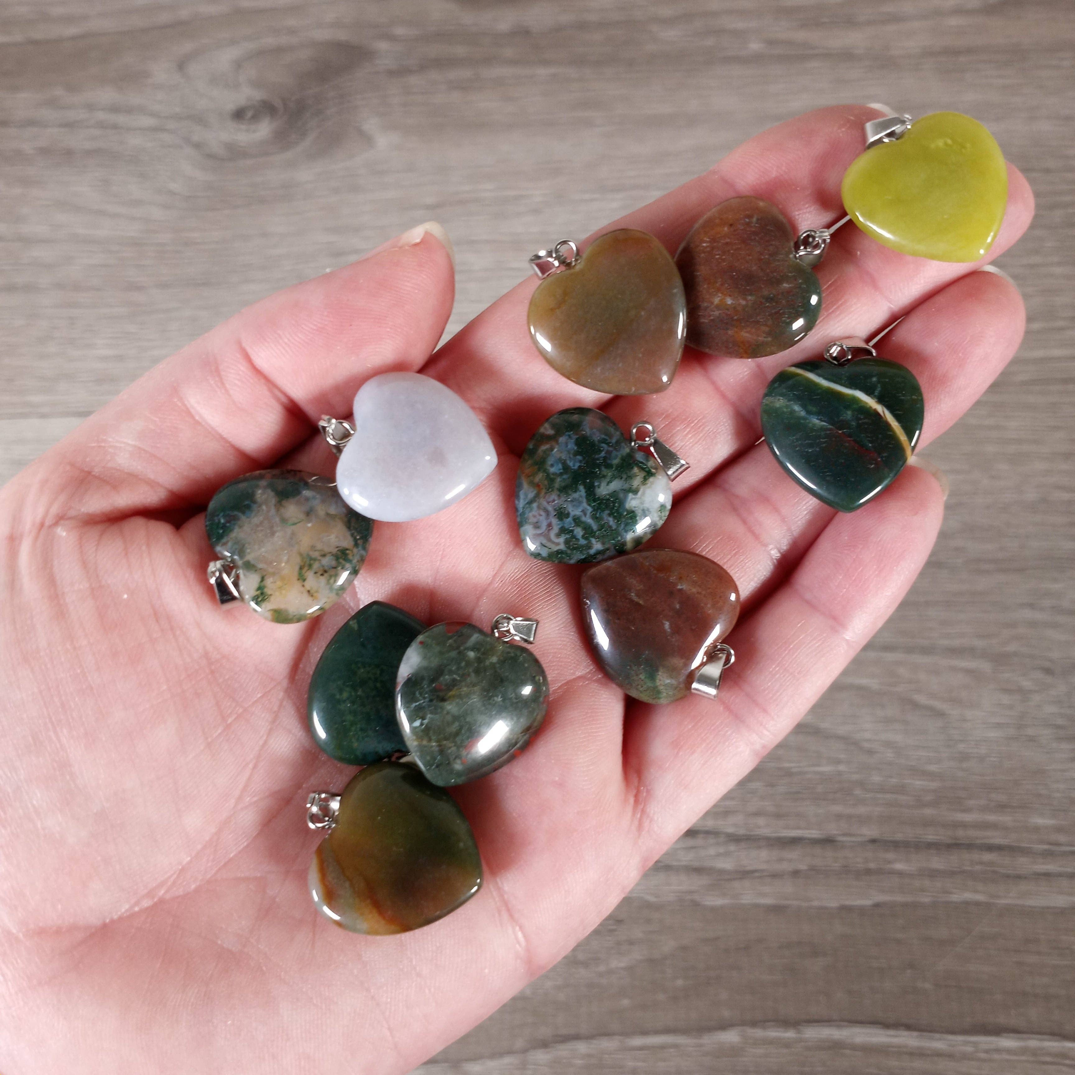 Keystone Crystals - Wholesale Individuele bedel/hanger - 20mm Edelsteen Hart Hangers – Groothandel Sieraden16