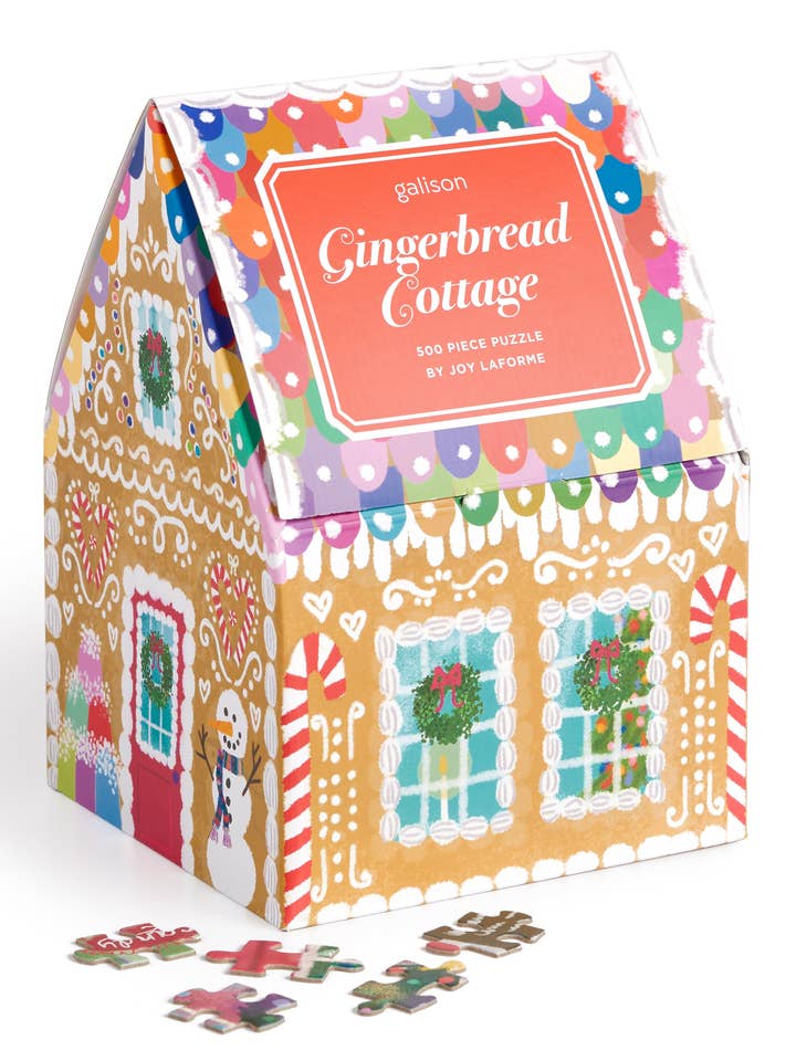 Joy Laforme Gingerbread Cottage 500 Piece Puzzle In A House for wholesale by Chronicle Books