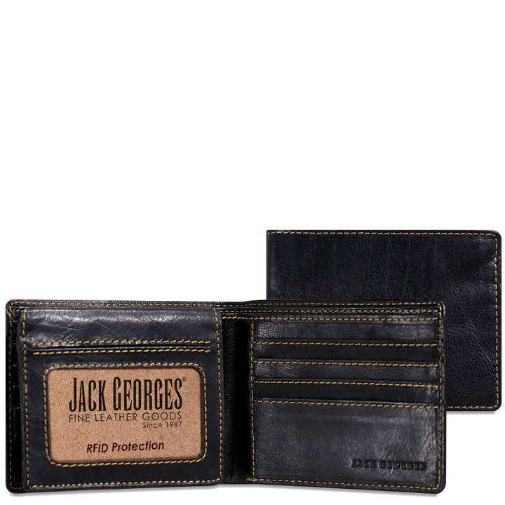 Jack Georges Leather Goods – wholesale Wallet - Men’s – Voyager Bifold Wallet with ID Flap #7302