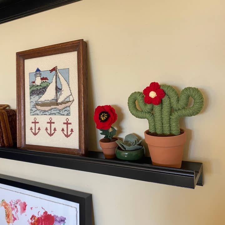 ForgetBKnot - Vente Fleurs artificielles - Fleur Éternelle en Feutre Coquelicot (Fleur de Naissance du Mois d'Août)3