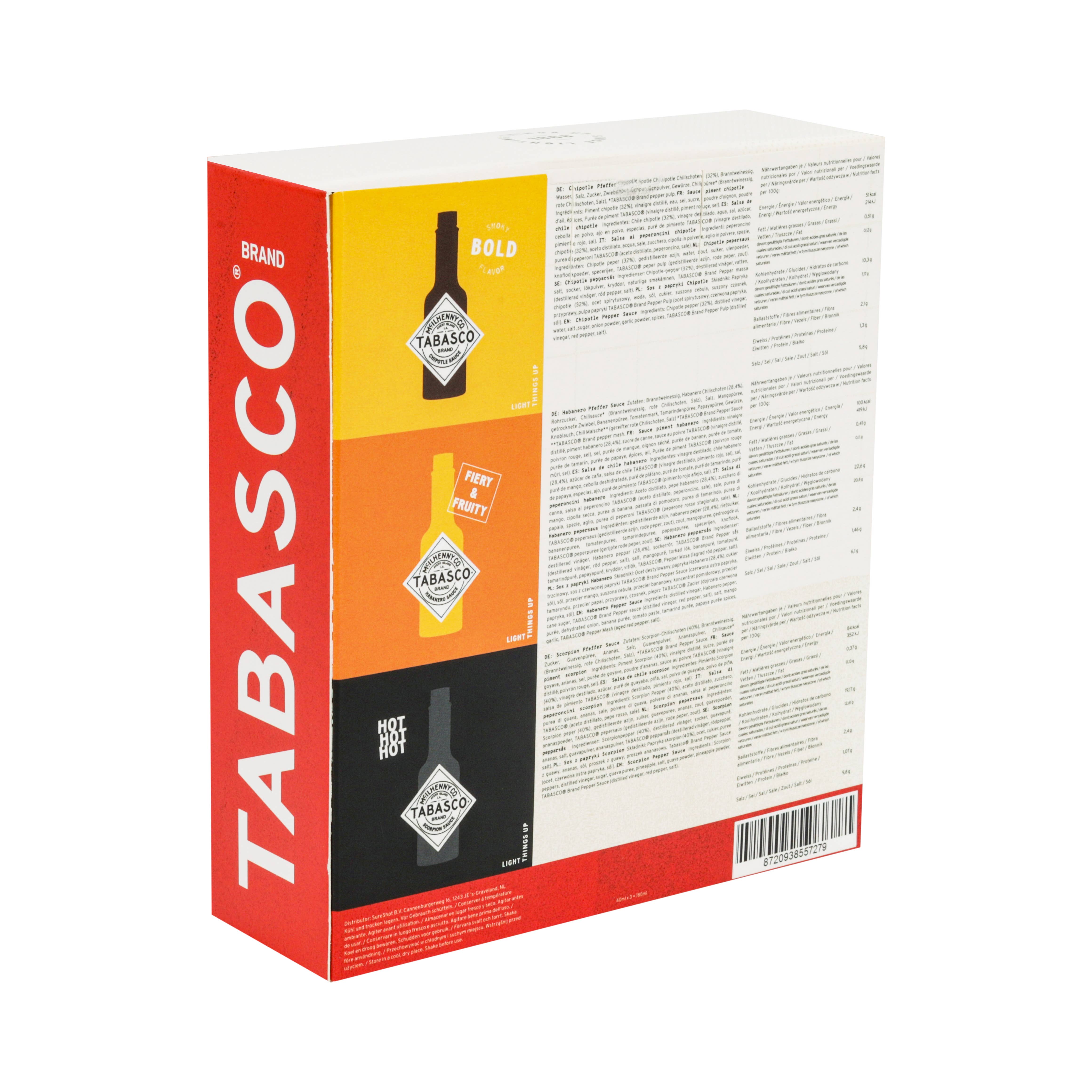 SureShot – Großhandel Scharfe Soße – TABASCO® Geschenkset 3 x 60 ml1
