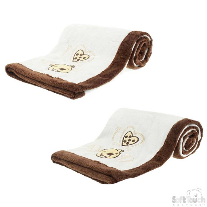 Mantas para bebés: Deluxe Minky «I Love Mum/Dad» - FBP94 para venta al por mayor de Soft Touch