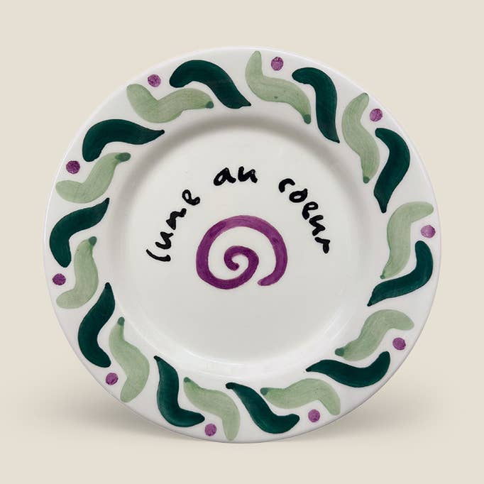 Cala Secreta green ceramic dessert plate for wholesale by ACTOS