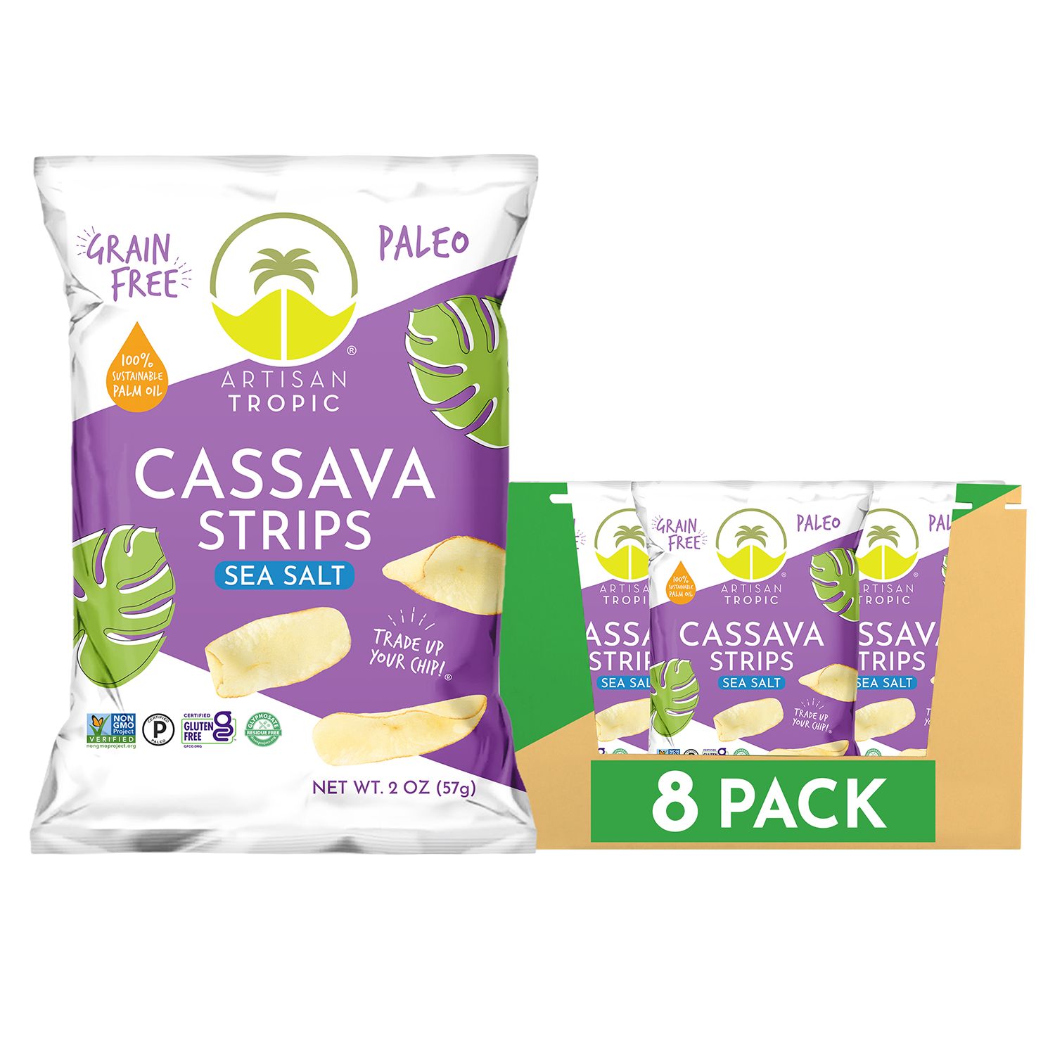 Artisan Tropic - Wholesale Chips - 2 oz Cassava Strips: Sea Salt3