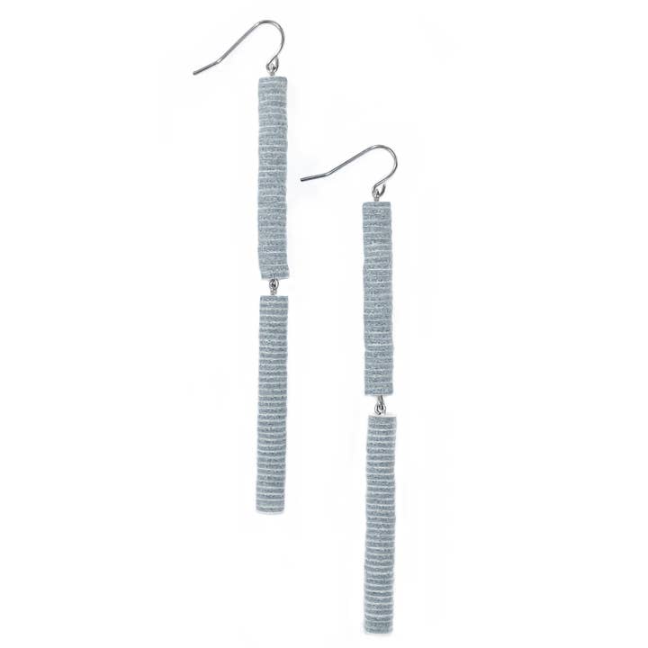Double Bar Dangle Earrings White for wholesale by WAIWAI