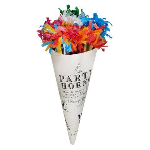 Party Horn Bouquet 12" - Multi-Color - Set of 6 for wholesale by TOPS Malibu