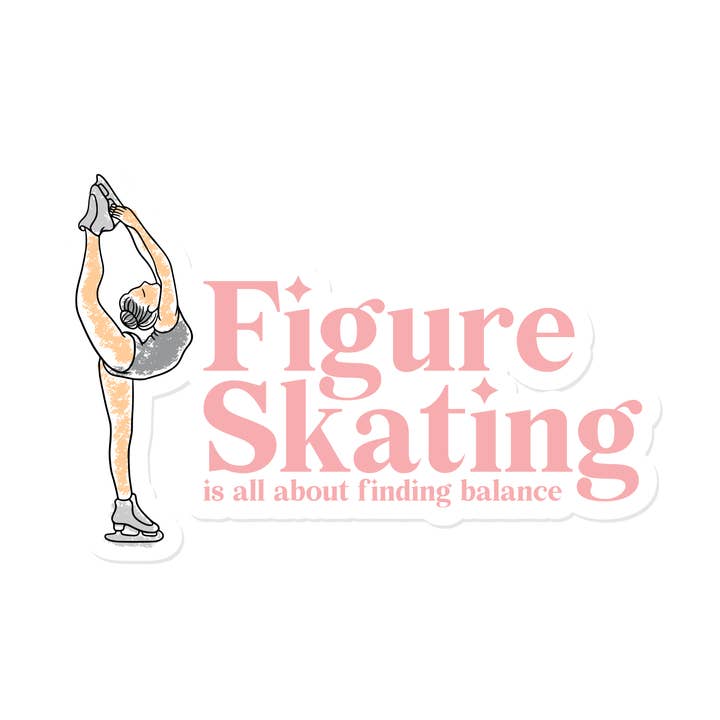 Denali & Co. - Wholesale Sticker - Figure Skating Is All About Balance Sticker, 3" x 2"3