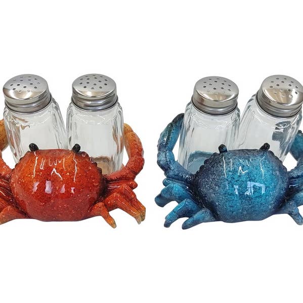Cubby House by Malmar - Wholesale Decorative figurine - Blue/Red Crab Salt & Pepper Shaker Set In Bulk Box0