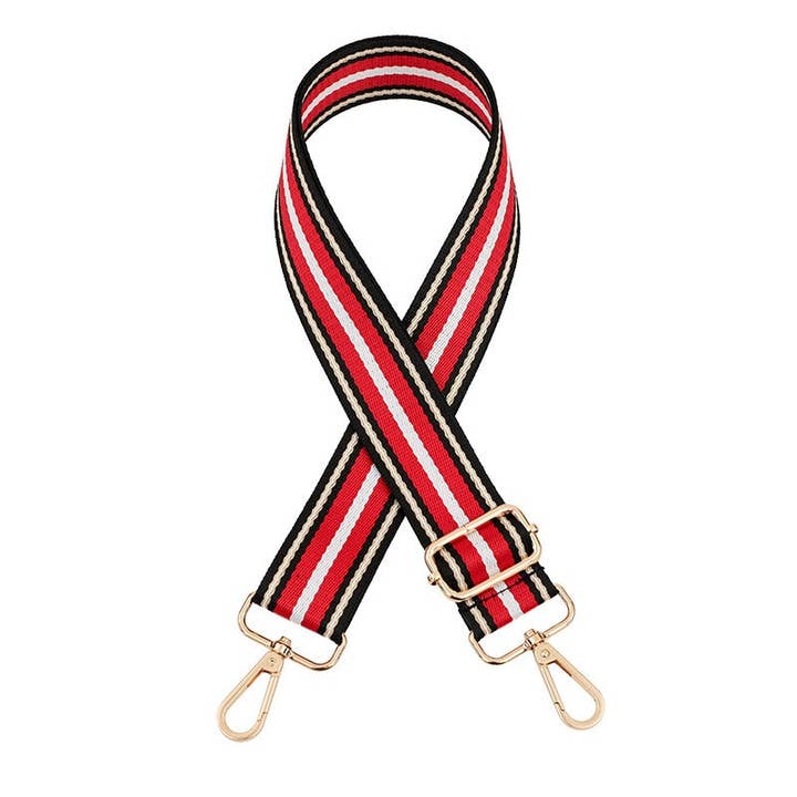 Gold Hardware Stripe Canvas Strap-3.8cm Width for wholesale by Superbia