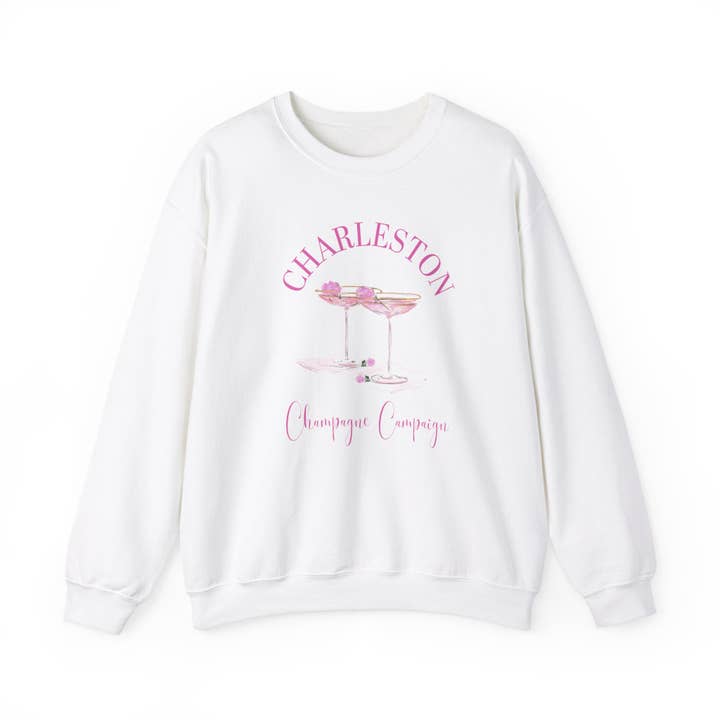 Charleston Champagne Campaign - Crewneck for wholesale by Rebecca Illustrated