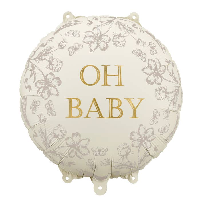 Oh Baby Round Foil Balloon 18 in. - PartyDeco USA for wholesale by THE BALLOON HUB
