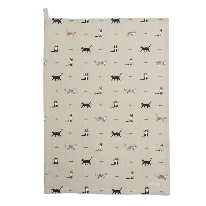 Purrfect Tea Towel for wholesale by Sophie Allport