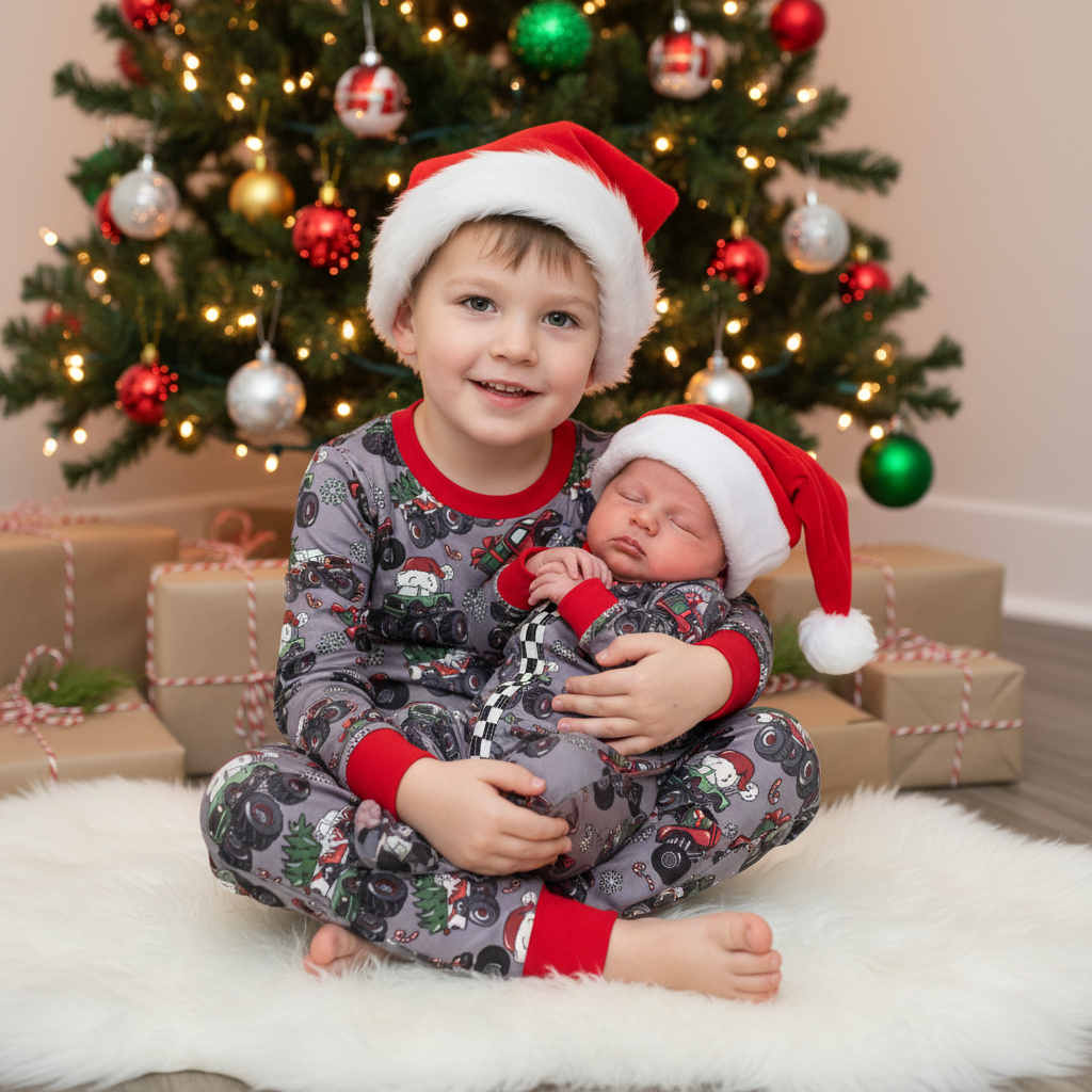 Rufflеѕ & Bоwtіеѕ - Affordable Boys & Girls Clothing - Wholesale Sleepsuit - Baby - Baby Christmas 2025 Pajamas Zippie Sleepers - Monster Truck1