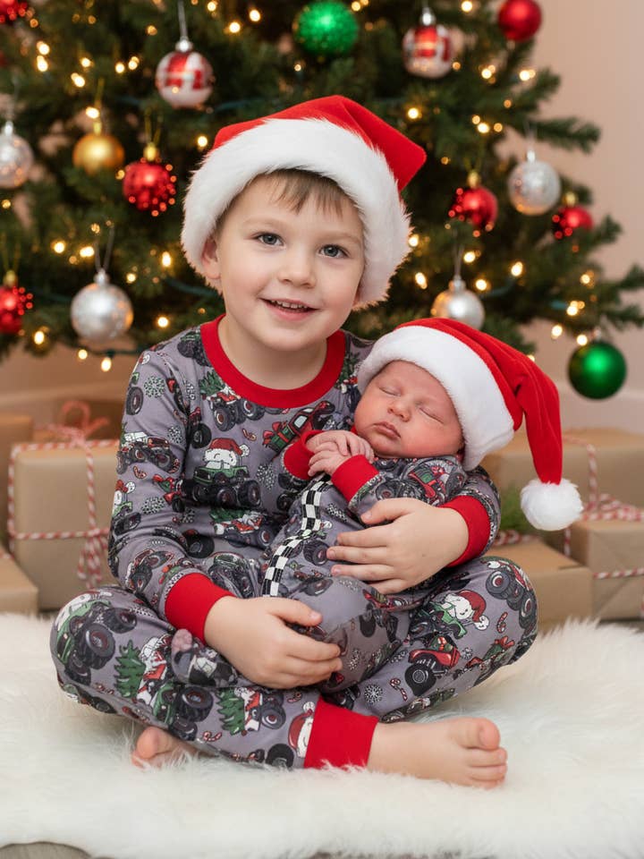 Rufflеѕ & Bоwtіеѕ - Affordable Boys & Girls Clothing - Wholesale Sleepsuit - Baby - Baby Christmas 2025 Pajamas Zippie Sleepers - Monster Truck1